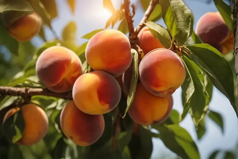 Peaches on a peach tree